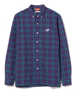 BEAMS GOLF ORANGE LABEL / チェック ジャカード フルボタン B.D ポロシャツ