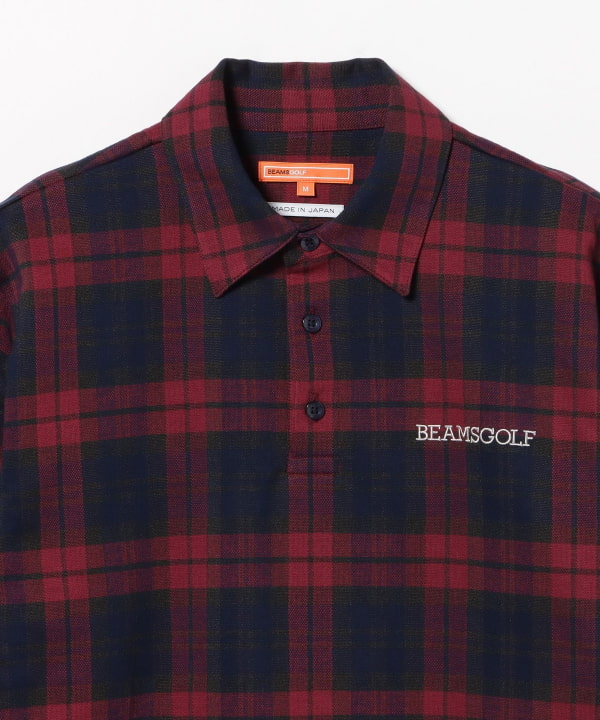 ORANGE LABEL / チェック ロングスリーブ ポロシャツ
