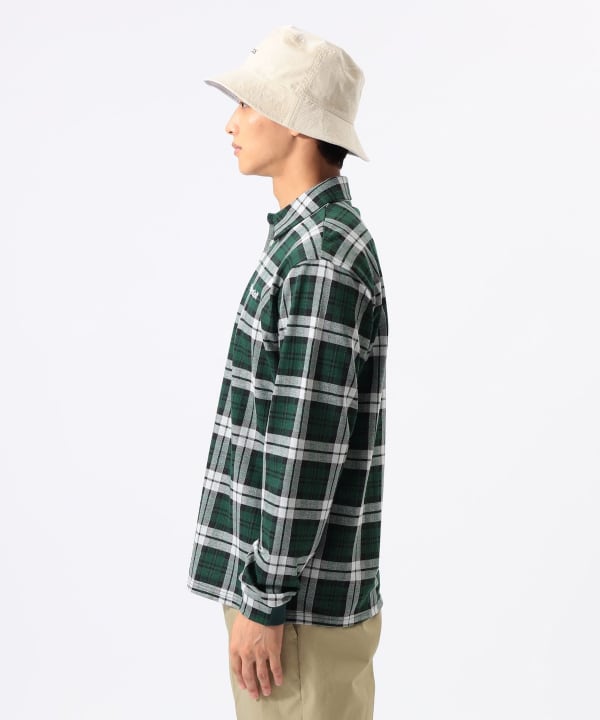 ORANGE LABEL / チェック ロングスリーブ ポロシャツ Model : H:185 B:93 W:72 H:92  Size：L
