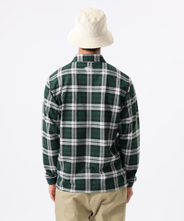 ORANGE LABEL / チェック ロングスリーブ ポロシャツ Model : H:185 B:93 W:72 H:92  Size：L