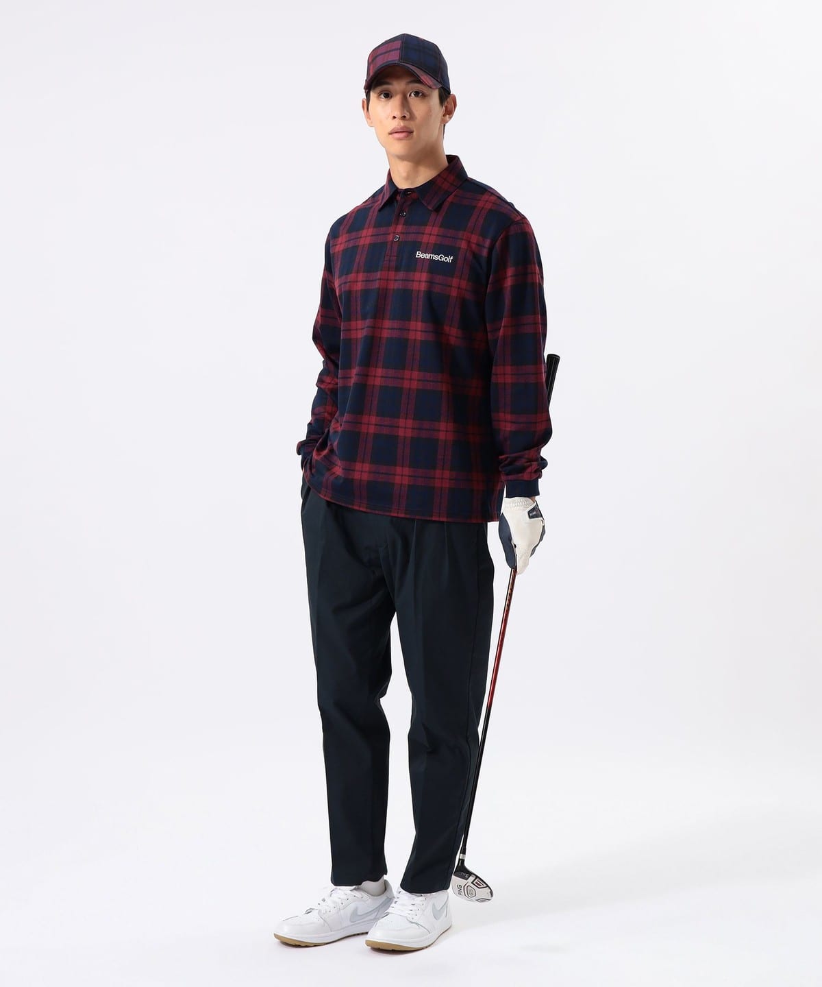 BEAMS GOLF チェック柄ポロシャツ Lサイズ BEAMS GOLF（ビームス ゴルフ）ORANGE LABEL / チェック ロング