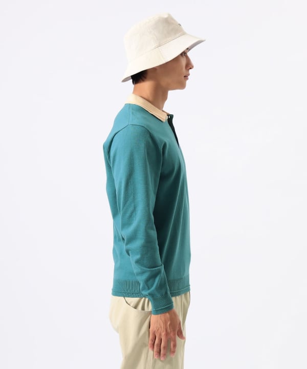ORANGE LABEL / クレリック ライン ニットポロ Model : H:185 B:93 W:72 H:92 Size：L