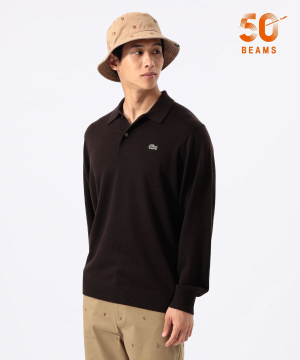 〈MEN〉【別注】LACOSTE / ロングスリーブ ニット ポロ