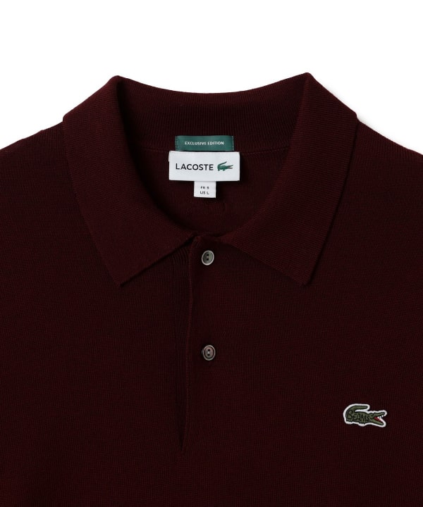 〈MEN〉【別注】LACOSTE / ロングスリーブ ニット ポロ