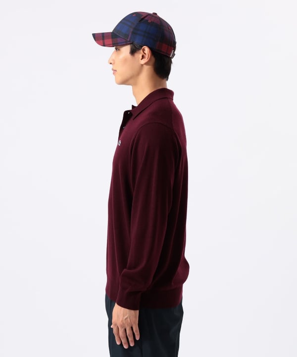 〈MEN〉【別注】LACOSTE / ロングスリーブ ニット ポロ Model : H:185 B:93 W:72 H:92  Size：L