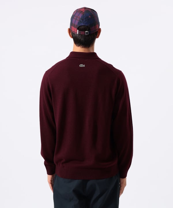 〈MEN〉【別注】LACOSTE / ロングスリーブ ニット ポロ Model : H:185 B:93 W:72 H:92  Size：L