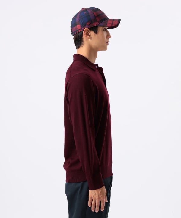 〈MEN〉【別注】LACOSTE / ロングスリーブ ニット ポロ Model : H:185 B:93 W:72 H:92  Size：L