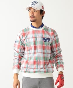 BEAMS GOLF ORANGE LABEL / マドラスチェック プルオーバー スウェットシャツ