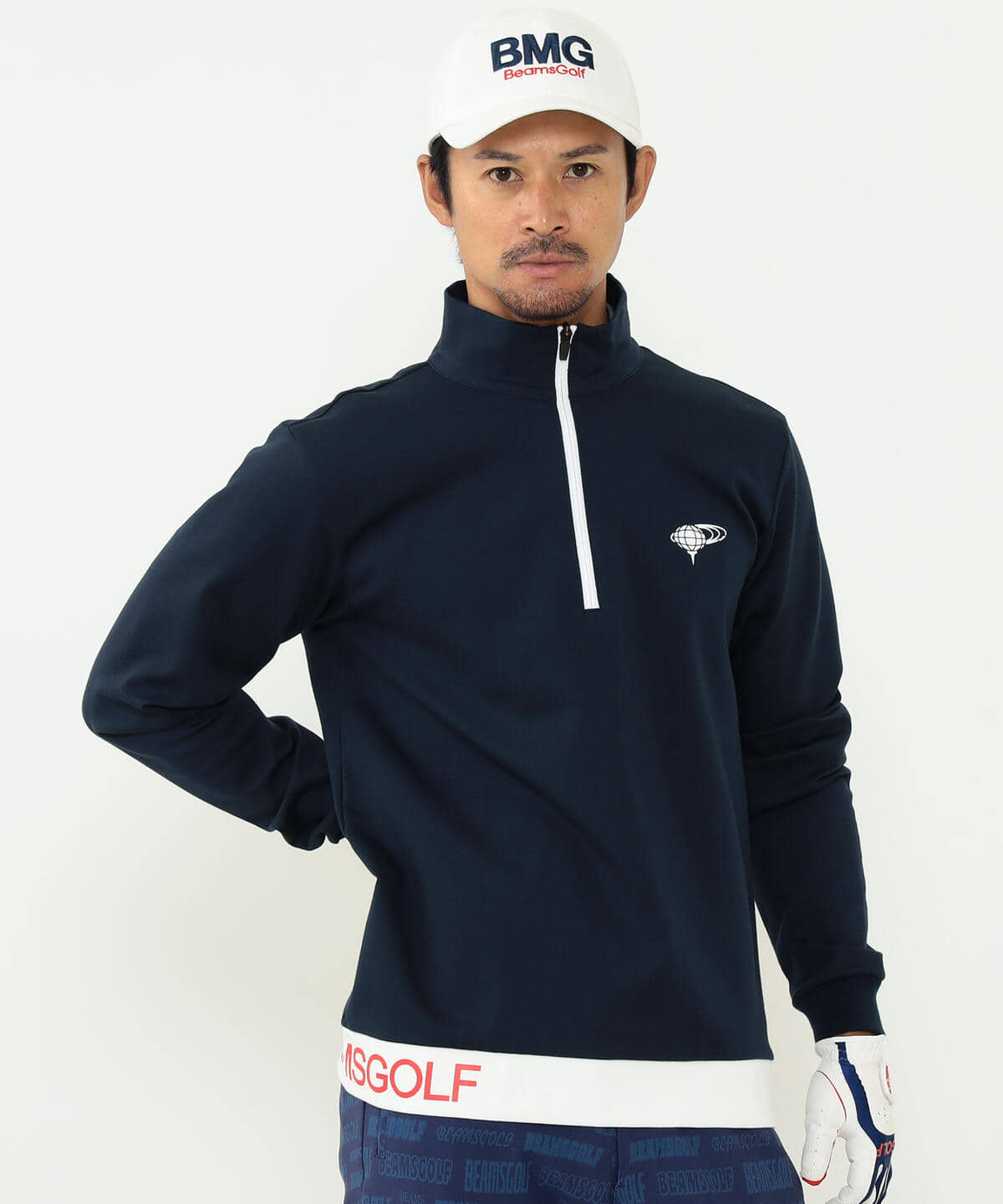 BEAMS GOLF（ビームス ゴルフ）BEAMS GOLF ORANGE LABEL / ヘムロゴ ハーフジップ プルオーバー（トップス スウェット ）通販｜BEAMS