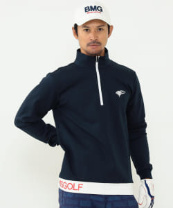 BEAMS GOLF ORANGE LABEL / ヘムロゴ ハーフジップ プルオーバー