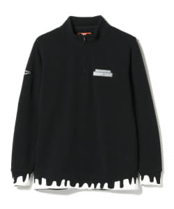 ▲BEAMS GOLF ORANGE LABEL / PaintDrips ハーフジップ シャツ