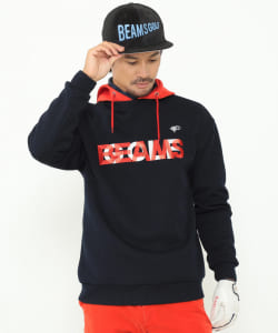▲BEAMS GOLF ORANGE LABEL / ニット風 レイヤード パーカ