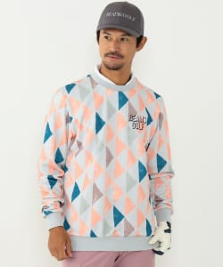 BEAMS GOLF ORANGE LABEL / 男裝 幾何圖紋 長袖 圓領衫