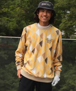 BEAMS GOLF ORANGE LABEL / 男裝 幾何圖紋 長袖 圓領衫