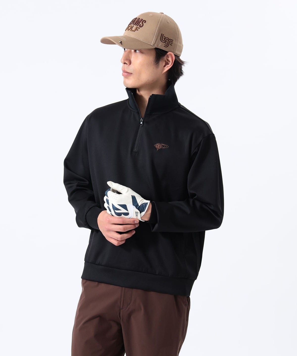 ORANGE LABEL / ストレッチジャージ ハーフジップ プルオーバー トップス MEN BLACK M ORANGE LABEL / ストレッチジャージ ハーフジップ プルオーバー トップス MEN BLACK M