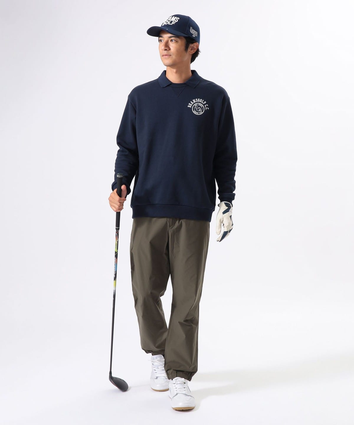 【美品】BEAMS GOLF 襟付き プルオーバー　スウェット　トレーナー ビームスゴルフ ゴルフウェア 長袖トレーナー 春 夏 襟付きプル