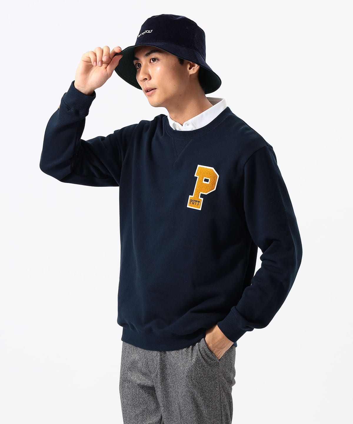 BEAMS GOLF（ビームス ゴルフ）〈MEN〉ORANGE LABEL / Pロゴ 裏毛 プル