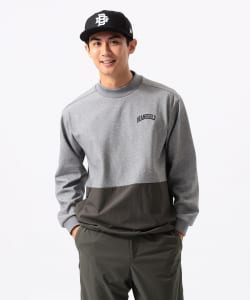 ORANGE LABEL / 裾ドローコード コンビ モックネック プルオーバー