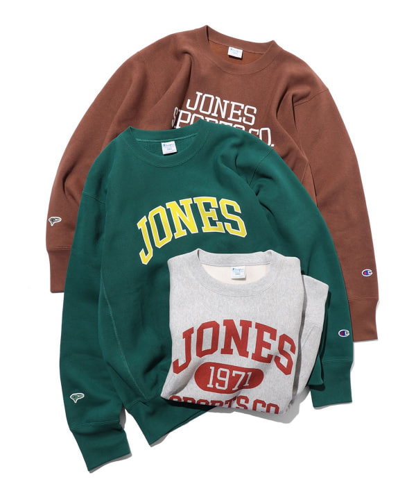 〈MEN〉【別注】JONES Sports × Champion / リバースウィーブ(R) クルーネック スウェットシャツ