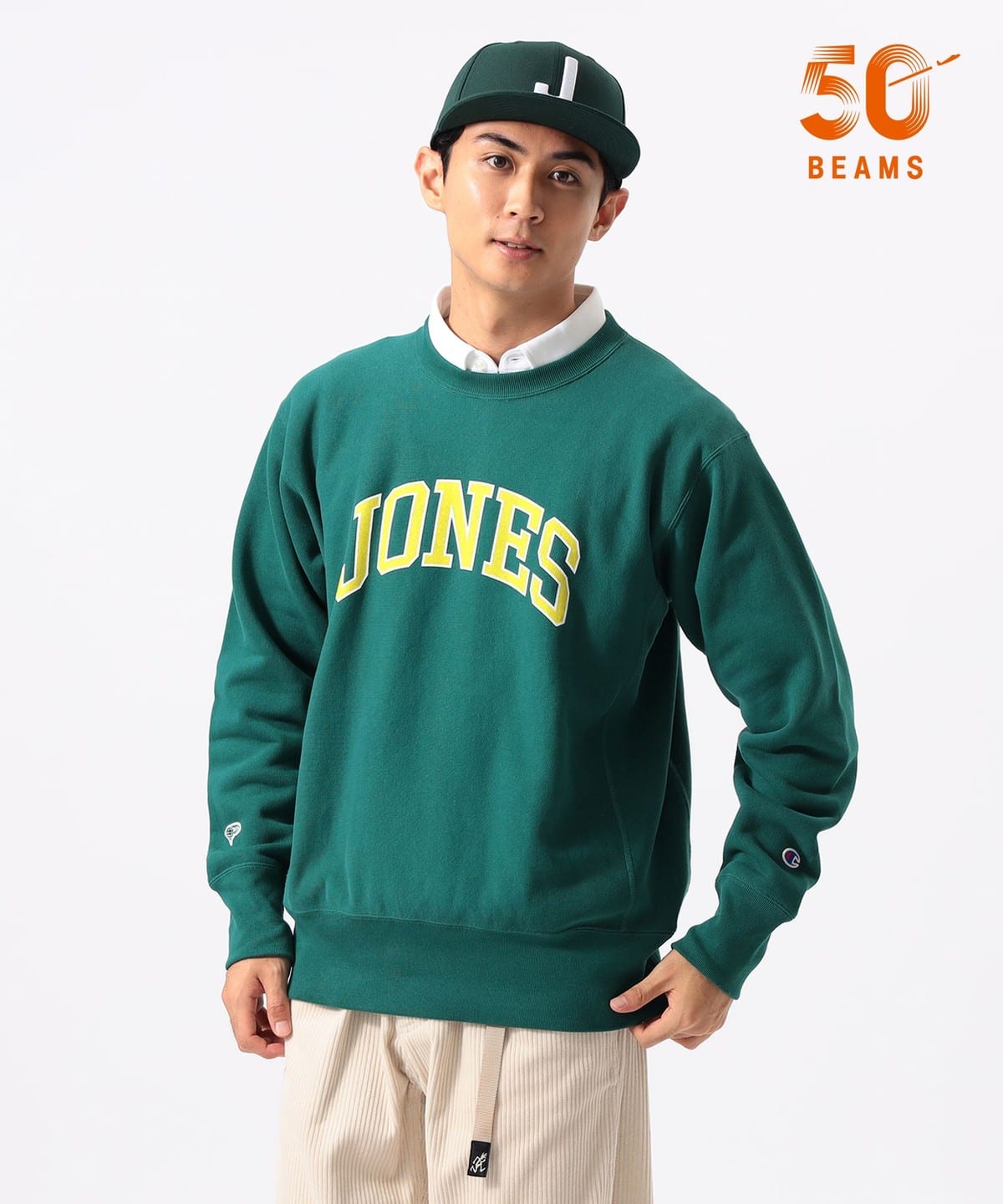 チャンピオン×ビームスゴルフ　グリーン　スウェット　サイズL BEAMS GOLF（ビームス ゴルフ）〈MEN〉【別注】JONES Sports
