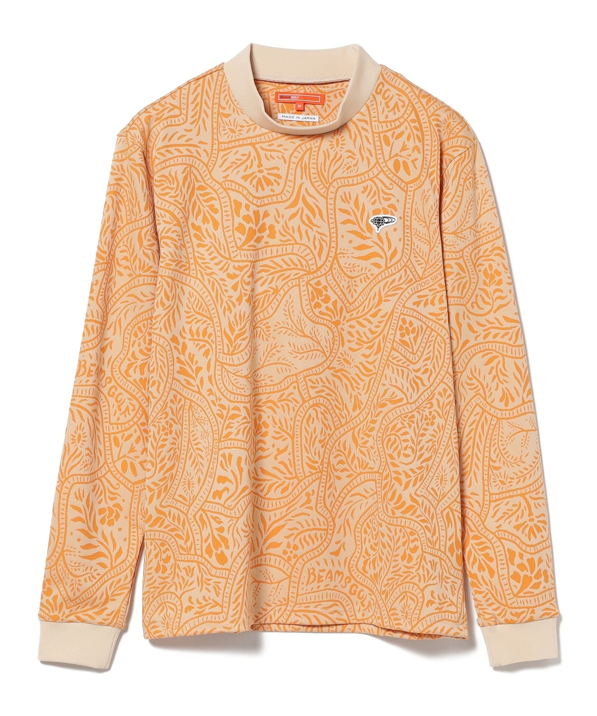 ☆美品☆BEAMS GOLF 音符 総柄ジャカード モックネック XL