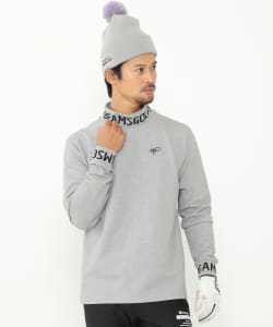 BEAMS GOLF ORANGE LABEL / リブロゴ ツイルモックネックシャツ