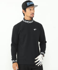 BEAMS GOLF ORANGE LABEL / リブロゴ ツイルモックネックシャツ