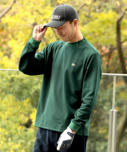 〈MEN〉LACOSTE for BEAMS GOLF / 別注 ロゴ モックネックシャツ