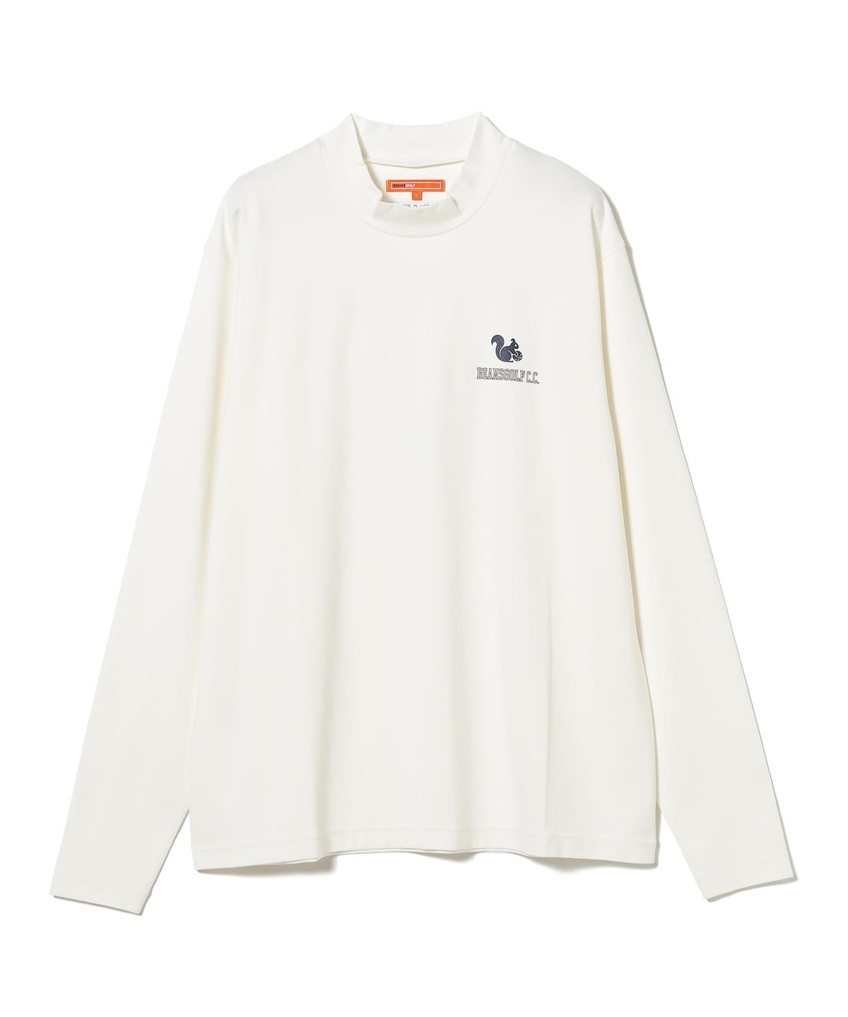 BEAMS GOLF★長袖モックネックシャツ【L／アイボリー】 BEAMS GOLF（ビームス ゴルフ）ORANGE LABEL / リスロゴ ストレッチ