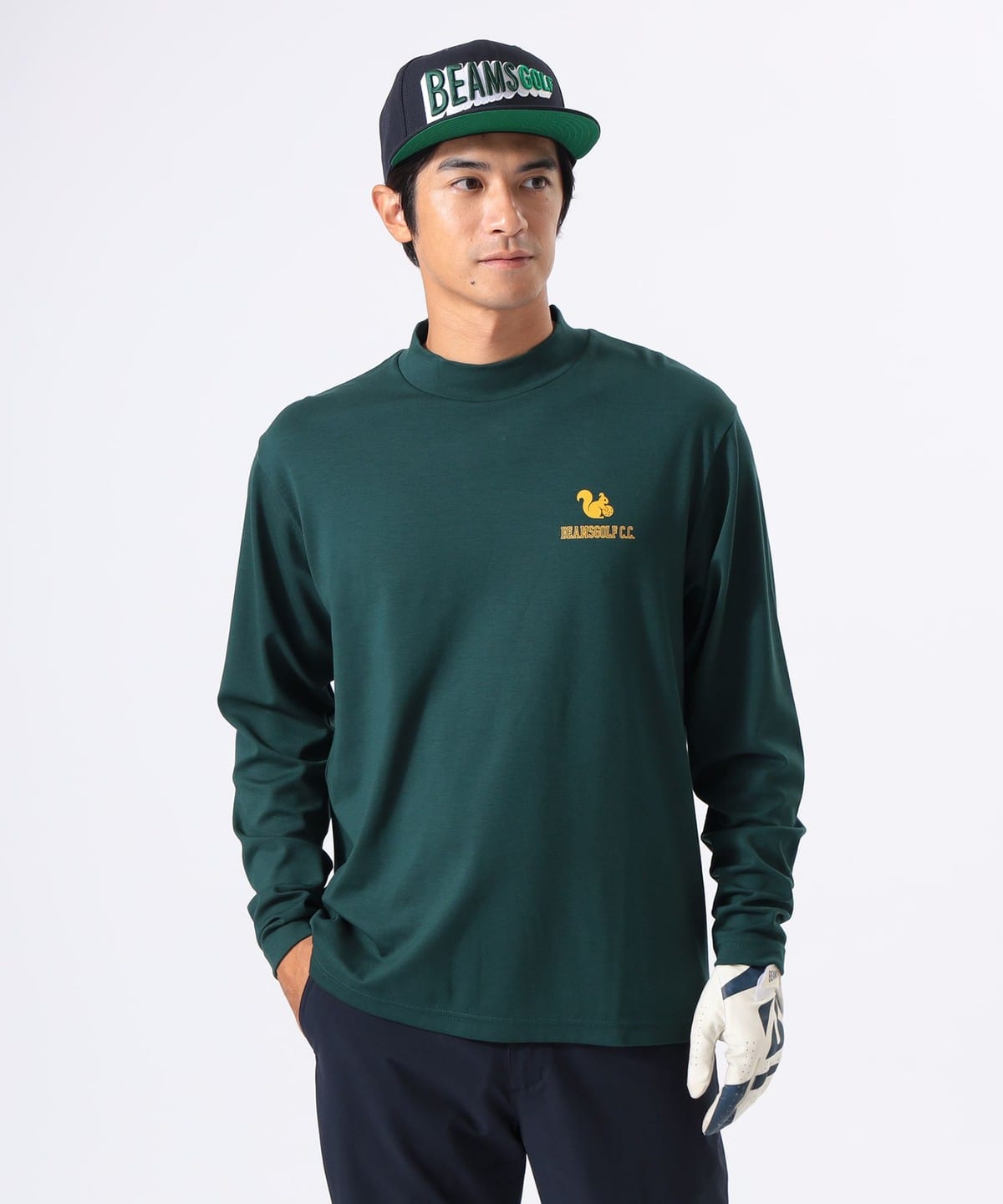 ビームスゴルフ　ネオンカラー　イエロー　L モックネック BEAMS GOLF（ビームス ゴルフ）〈WOMEN〉 ORANGE LABEL