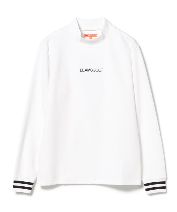 BEAMS GOLF タートルネックシャツ　ストレッチ　スペースロゴ　白　M BEAMS GOLF タートルネックシャツ ストレッチ スペースロゴ 白 M