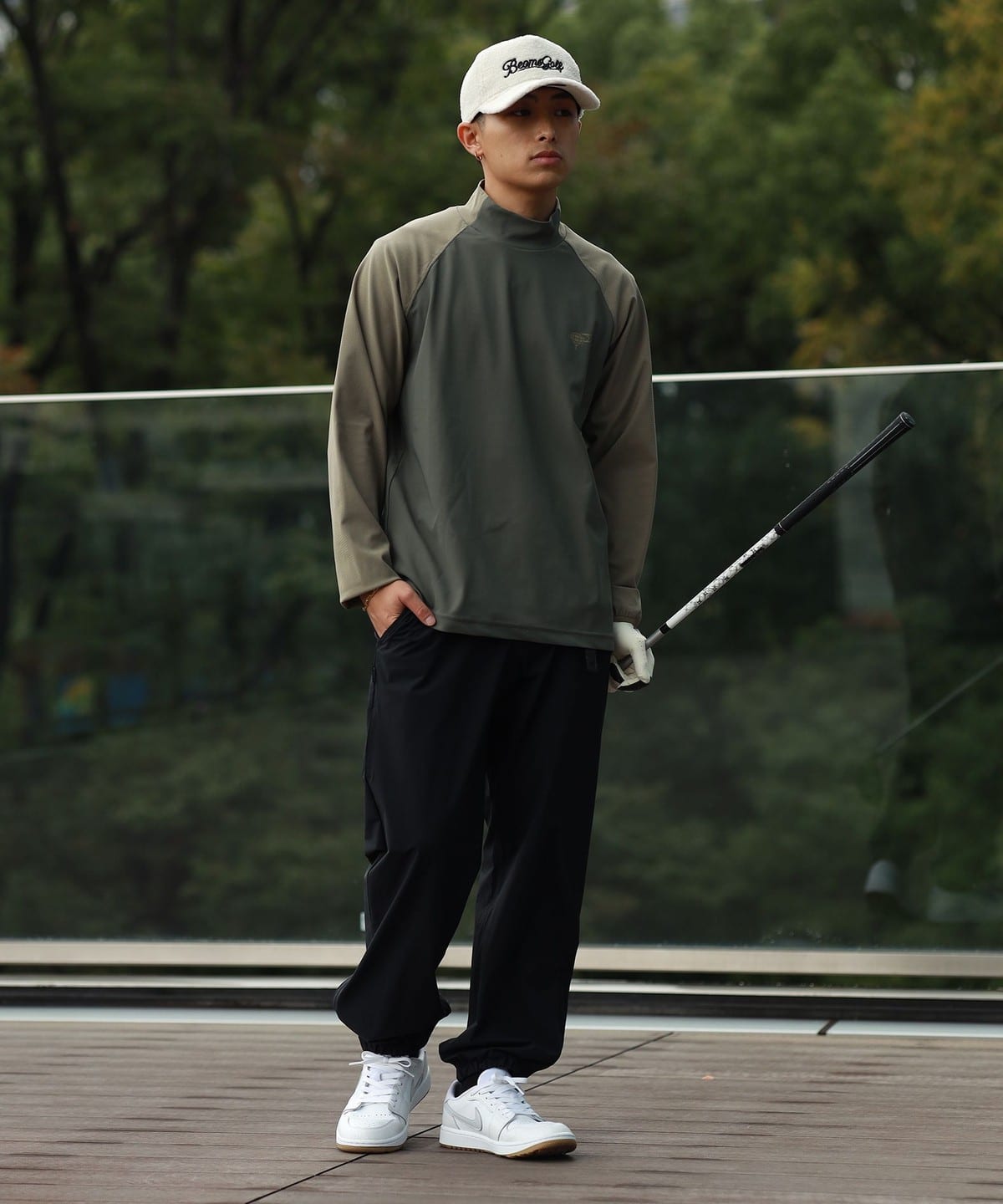 BEAMS GOLF ビームスゴルフ ラグラン モックネックシャツ BEAMS GOLF（ビームス ゴルフ）ORANGE LABEL / 異素材 ラグラン