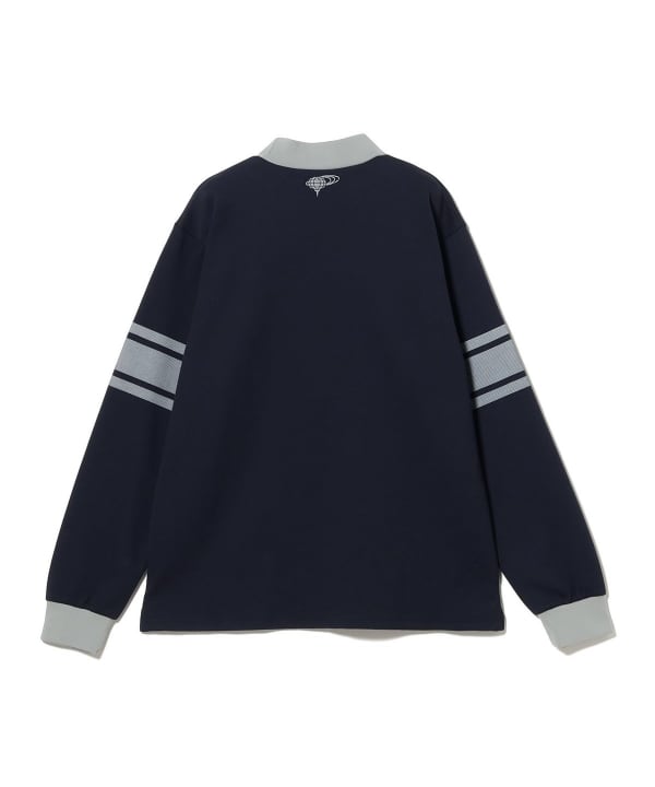 ORANGE LABEL / 配色 ジャカード モックネックシャツ．