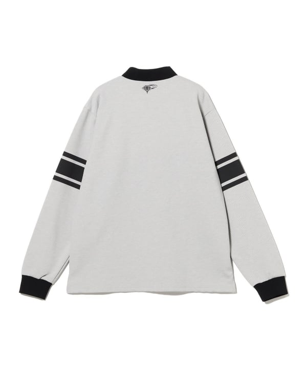 ORANGE LABEL / 配色 ジャカード モックネックシャツ．