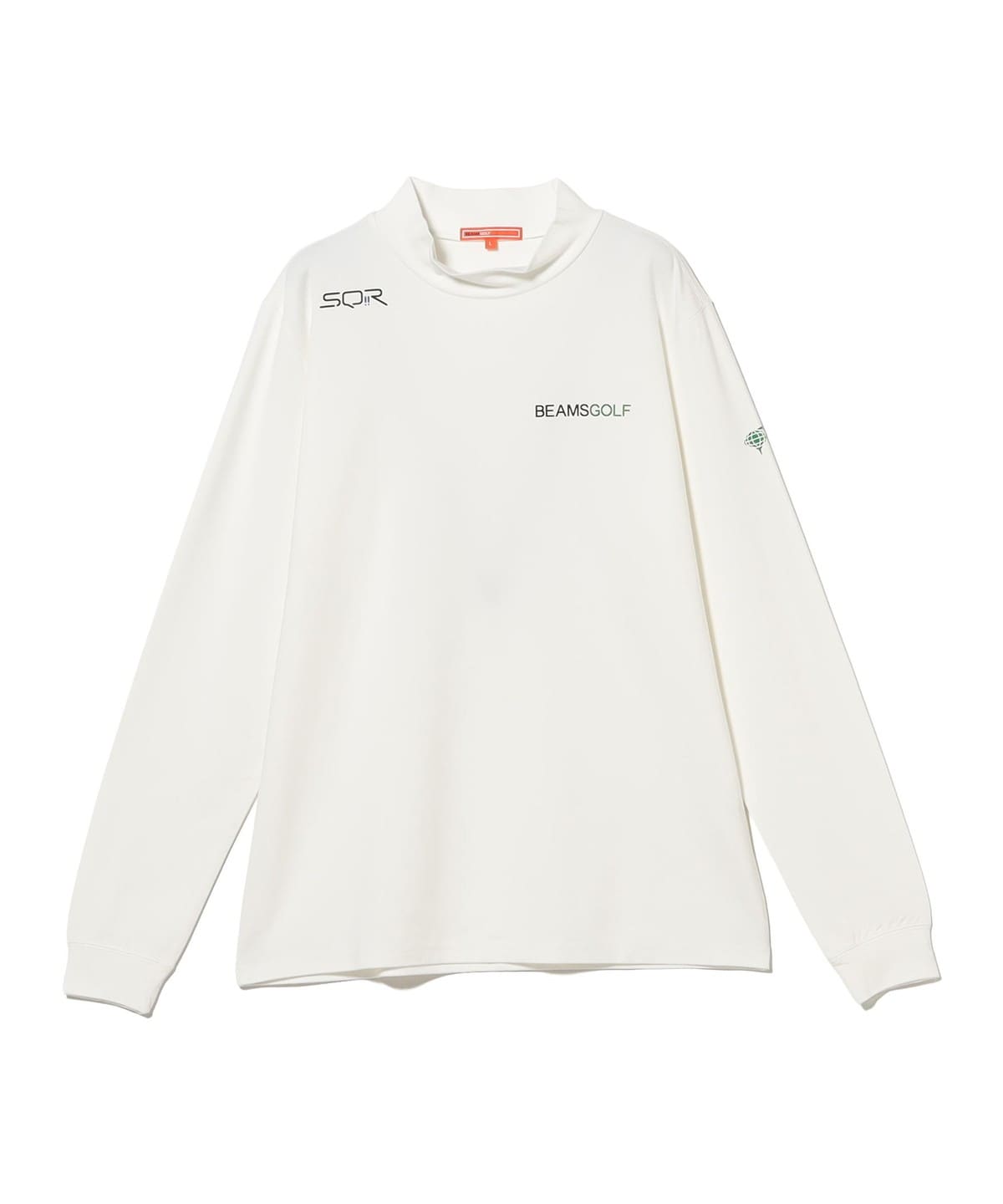 ビームスゴルフ　モックネック　ロングスリーブ　白×グレー BEAMS GOLF（ビームス ゴルフ）ORANGE LABEL / USシリーズ SQR ロング