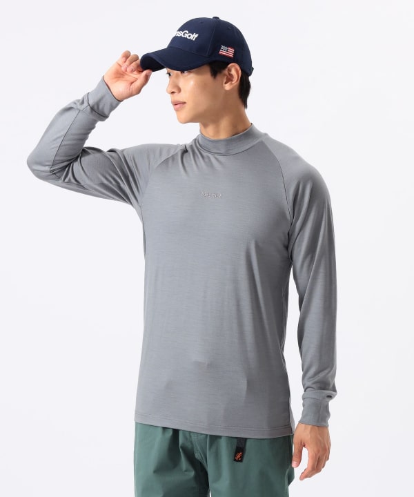 【別注】Marmot /  メリノウール ロングスリーブ モックネックシャツ Model : H:185 B:93 W:72 H:92  Size：L