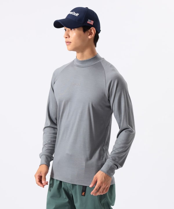 【別注】Marmot /  メリノウール ロングスリーブ モックネックシャツ Model : H:185 B:93 W:72 H:92  Size：L