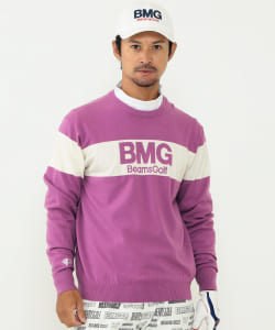 〈MEN〉BEAMS GOLF ORANGE LABEL / ラインロゴ 14ゲージニット