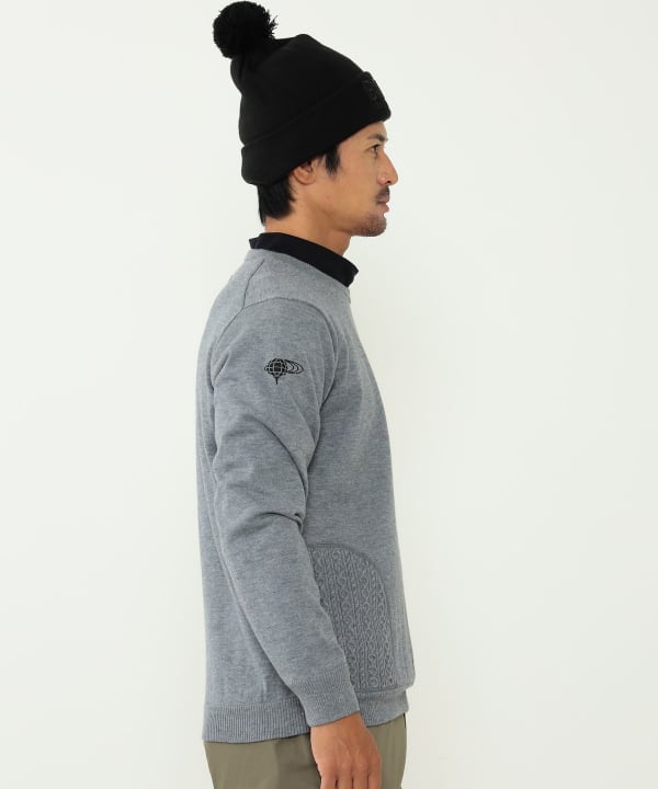 【GREY】<MEN>BEAMS GOLF ORANGE LABEL / 裏付き グラデーション ニット