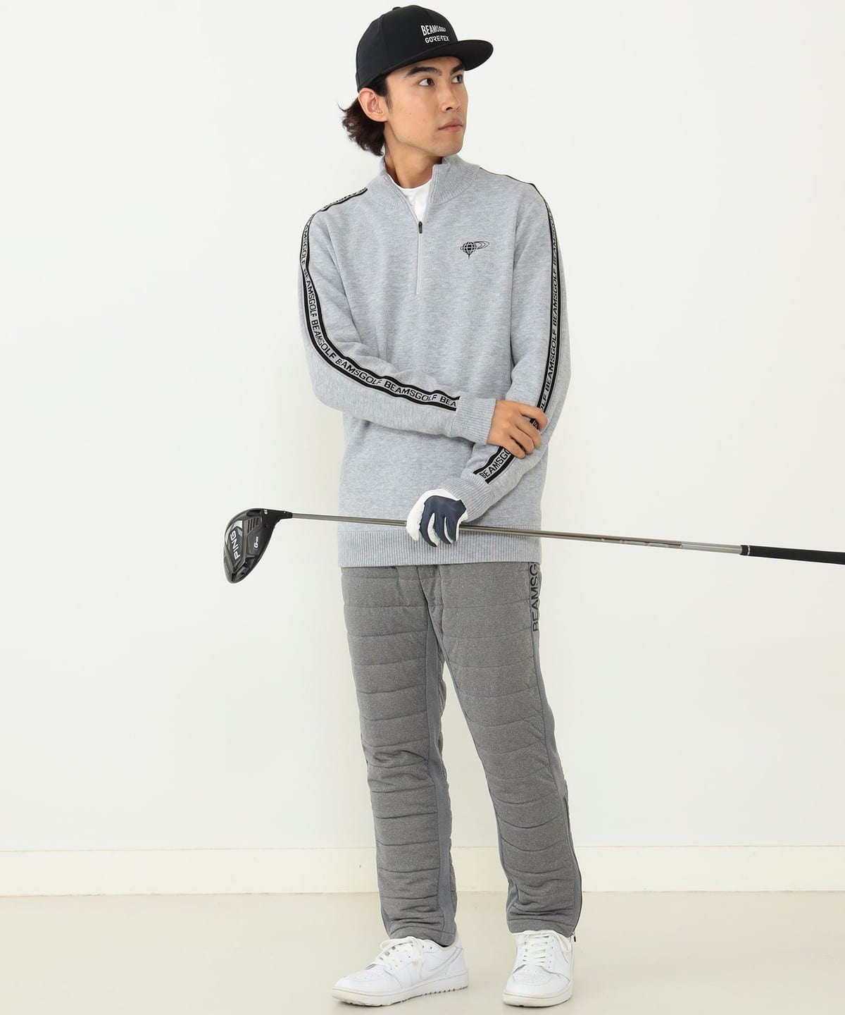 BEAMS GOLF（ビームス ゴルフ）ORANGE LABEL / ラインロゴ ハーフジップニット（トップス ニット・セーター）通販｜BEAMS