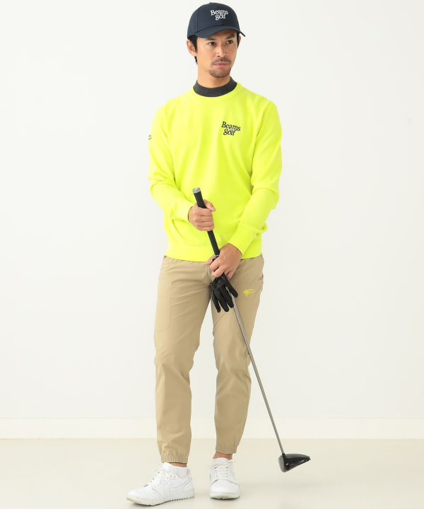 特価商品 襟付き 21AW GOLF BEAMS エンボスニット ゴルフ 黄色 Mサイズ