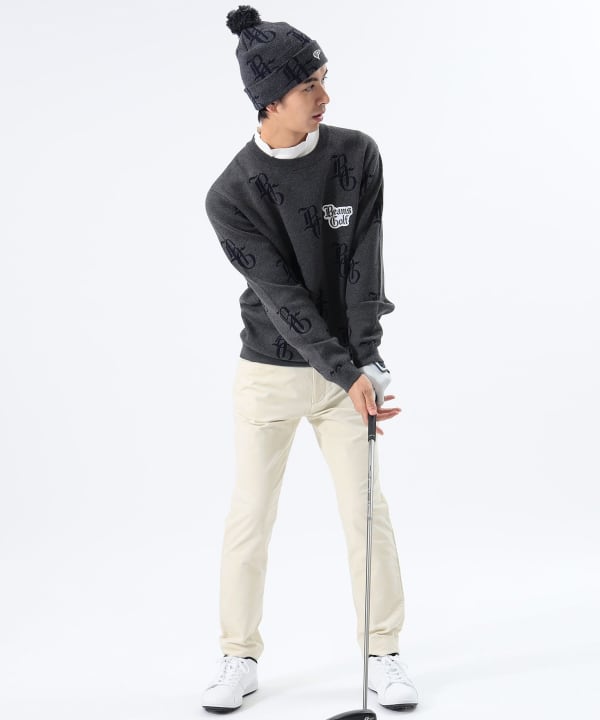 BEAMS GOLF（ビームス ゴルフ）〈MEN〉ORANGE LABEL / NYロゴ 総柄 ニット（トップス ニット・セーター）通販｜BEAMS