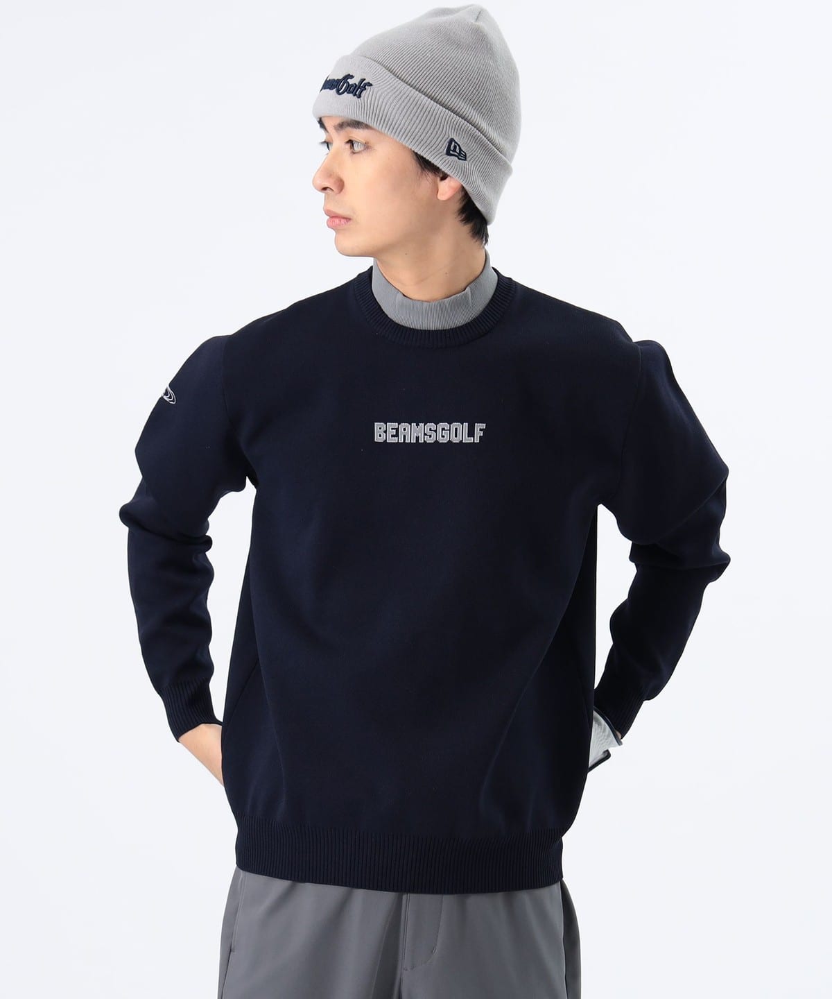 BEAMS GOLF（ビームス ゴルフ）〈MEN〉ORANGE LABEL / フェイク レイヤード モックネック ニット（トップス ニット・セーター ）通販｜BEAMS