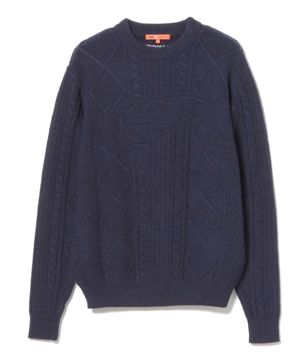 <MEN> ORANGE LABEL / 地球标志提花针织
