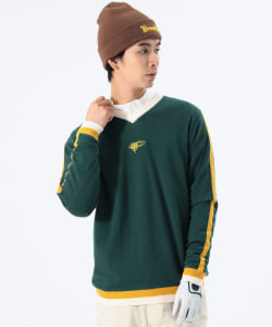ORANGE LABEL / エアシャット 裏付き Vネック ニットプルオーバー