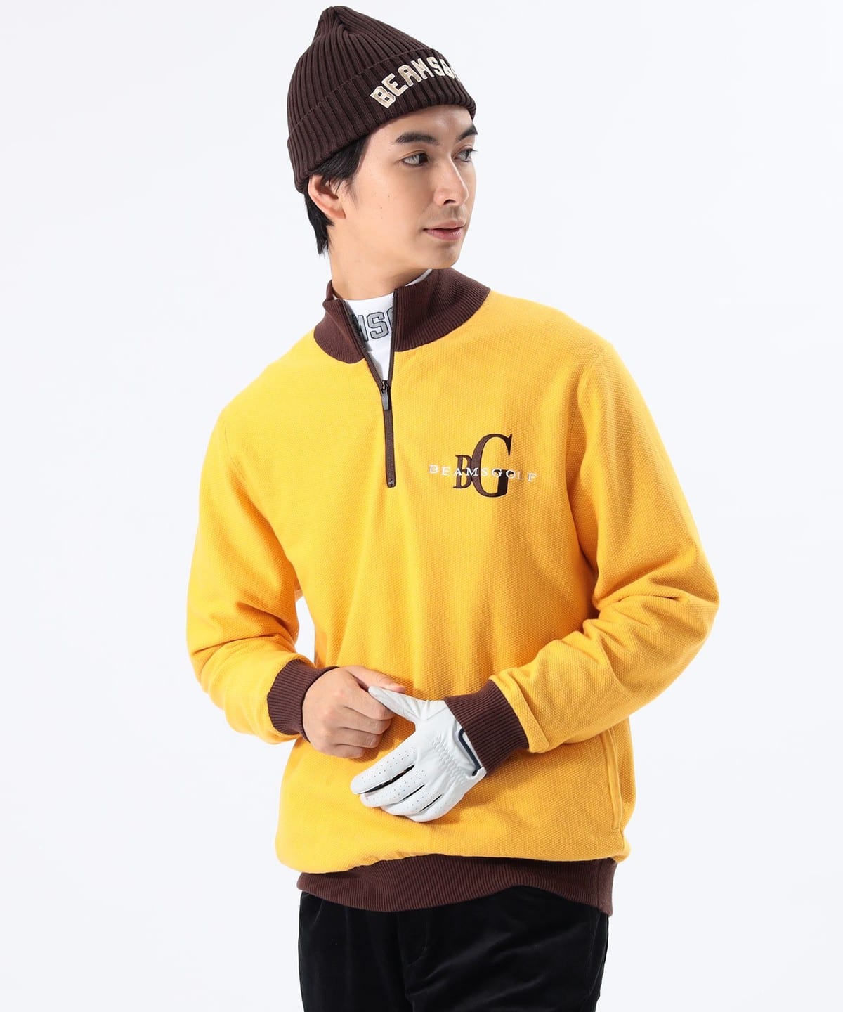 BEAMS GOLF（ビームス ゴルフ）ORANGE LABEL / エアシャット 裏付き ハーフジップ プルオーバーニット（トップス ニット ・セーター）通販｜BEAMS