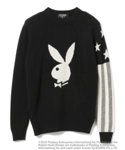 ▲＜MEN'S＞PLAYBOY×BEAMS GOLF / 別注 アメリカンフラッグ クルーネック セーター
