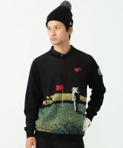 BEAMS GOLF ORANGE LABEL / 月面ジャカード クルーネック セーター