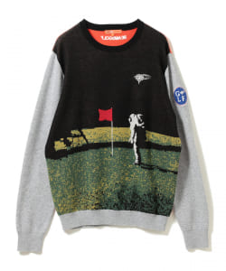 BEAMS GOLF ORANGE LABEL / 月面ジャカード クルーネック セーター