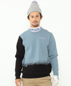 BEAMS GOLF ORANGE LABEL / スプレー柄 クルーネック セーター